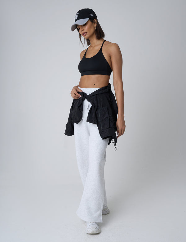 Public Desire Split Hem Wide Leg Joggers Grey Marl