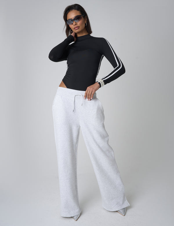 public desire Split Hem Wide Leg Joggers Grey Marl