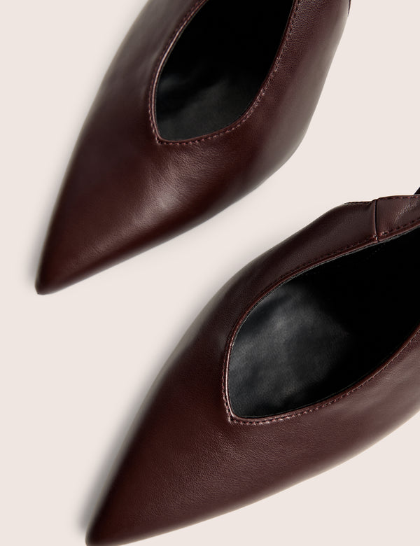 Public Desire Tatti Burgundy Slingback Court Heel