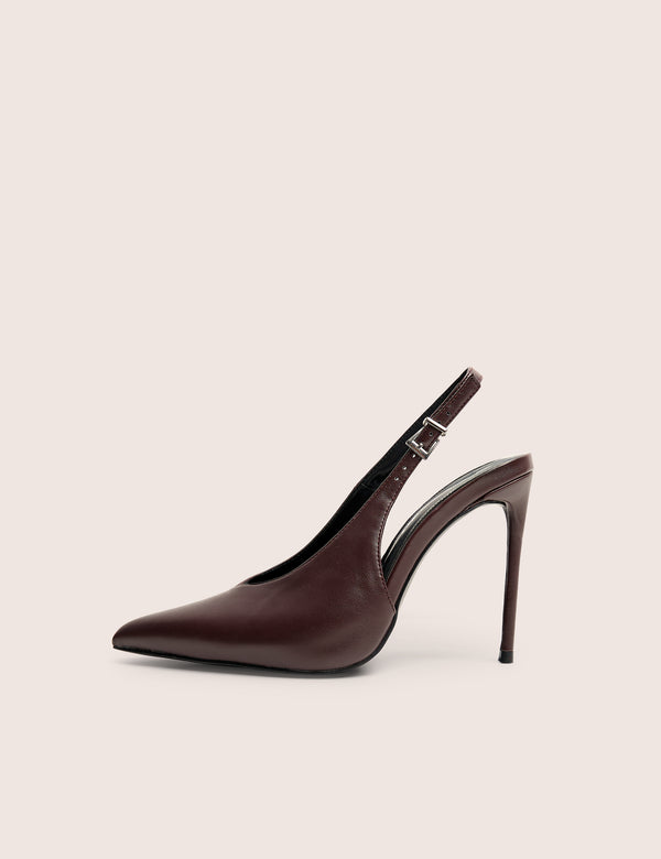 public desire Tatti Burgundy Slingback Court Heel