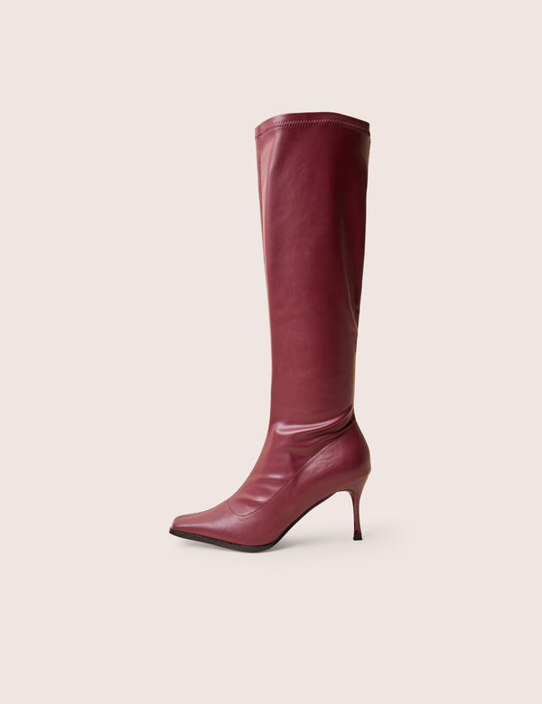public desire Scorpion Burgundy Mid Heel Sock Knee High Boots public desire Scorpion Burgundy Mid Heel Sock Knee High Boots
