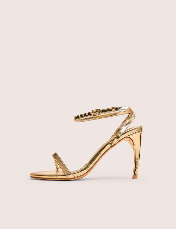 public desire Selene Gold Curved Heels Barely There