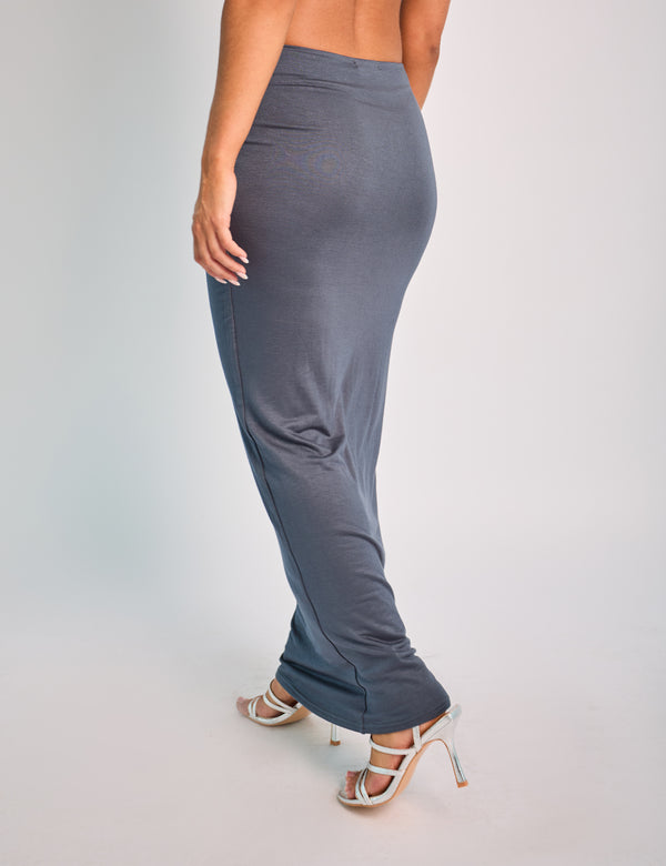 Public Desire Soft Touch Tubular Maxi Skirt Co Ord Slate