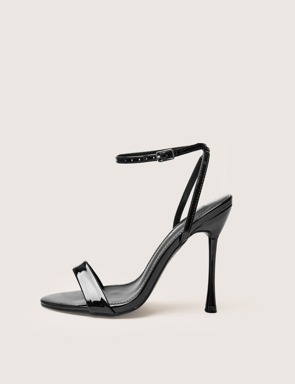 public desire Soho Black Patent Barely There Strappy Stiletto Heels