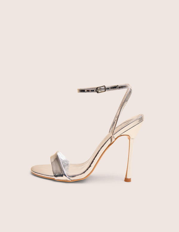 public desire Soho Silver Metallic Barely There Strappy Stiletto Heels public desire Soho Silver Metallic Barely There Strappy Stiletto Heels