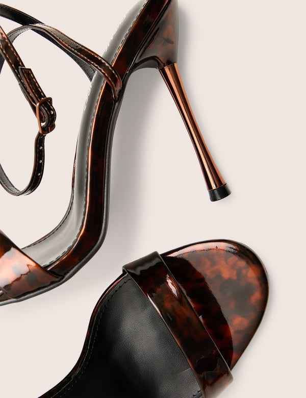 Public Desire Soho Tortoise Print Barely There Strappy Stiletto Heels