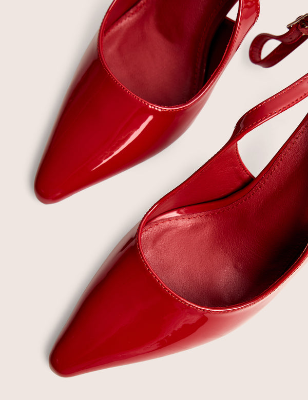 Public Desire Sweet Talk Red Ankle Strap Court Heels
