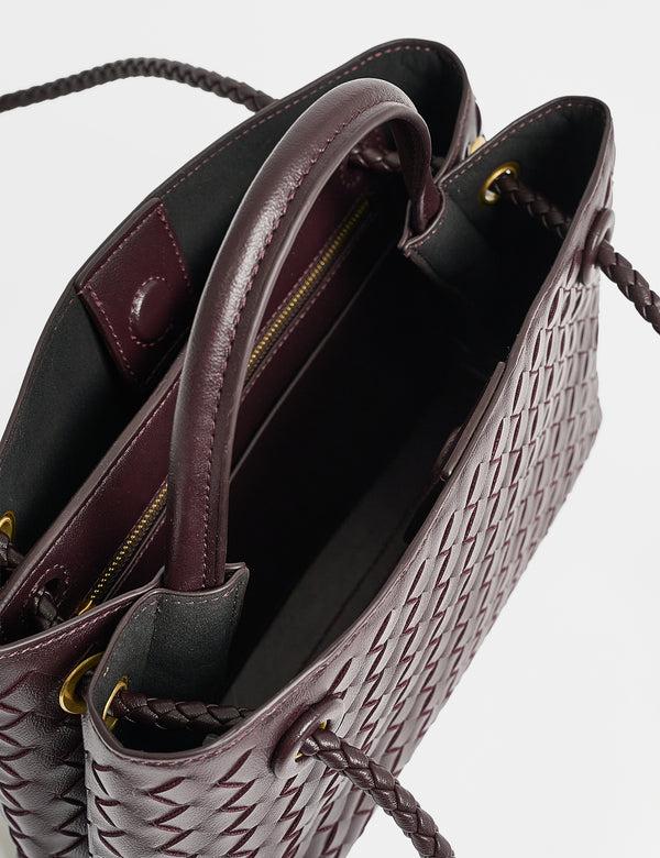 Public Desire The Demi Chocolate Brown Weave Mini Tote Bag