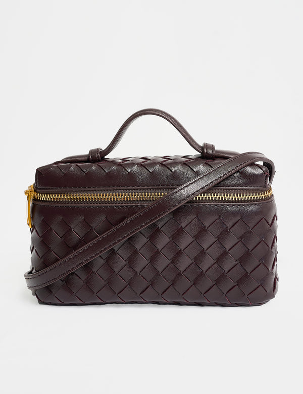 public desire The Maddie Chocolate Brown Weave Cross Body Bag