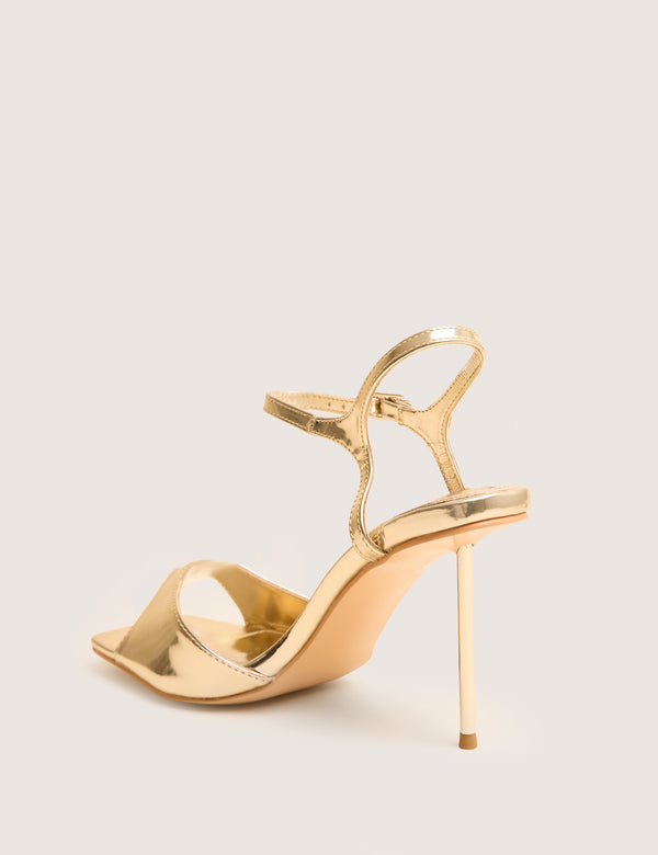 Public Desire Vain Gold Mirror Pu Barley There Pencil Stiletto High Heels