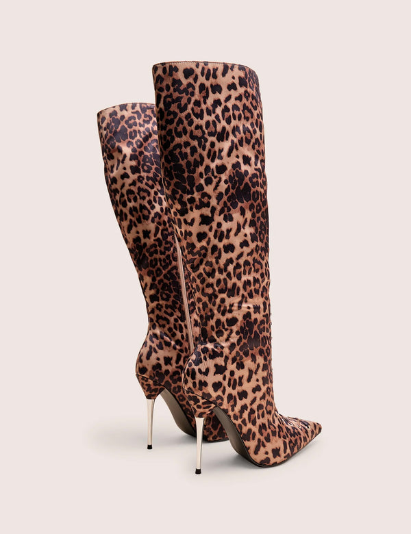 Public Desire Witchcraft Leopard Lace Up Knee High Boots
