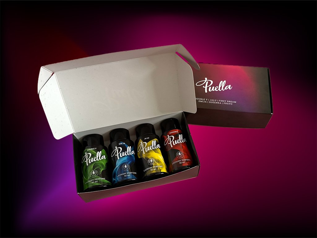puella Personalised Gift Set of Puella Laundry Perfumes 4 x 50 ml