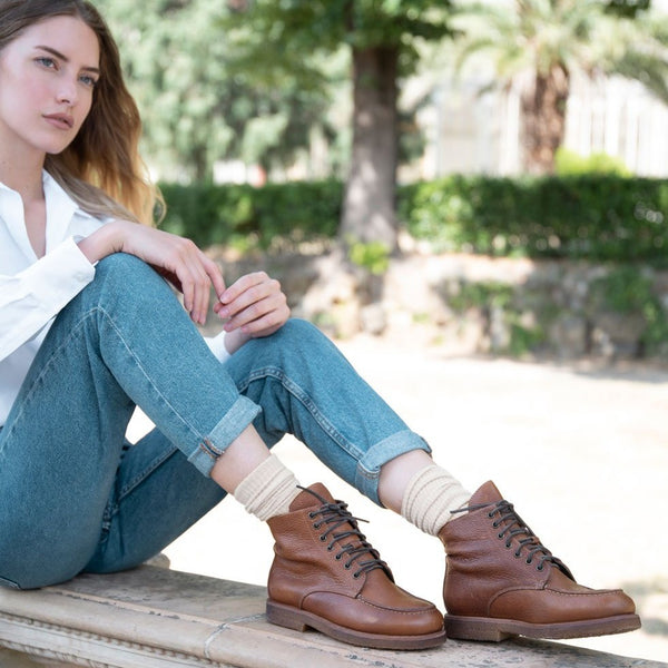 punto pigro DRESS 81 ANKLE BOOTS – Tan