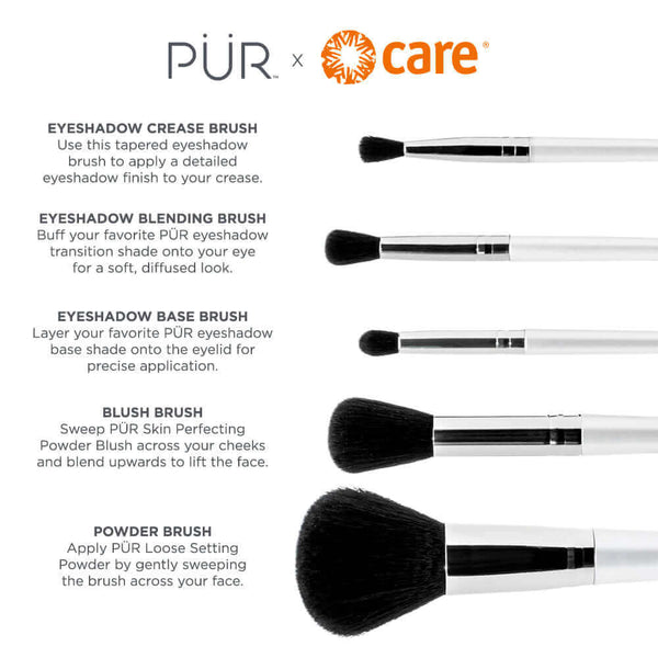 Pür Cosmetics PÜR X CARE 5-Piece Brush Set With Holder