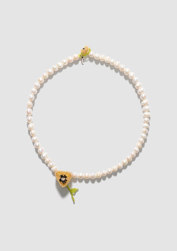 pura utz Brown Pearl Poppy Necklace