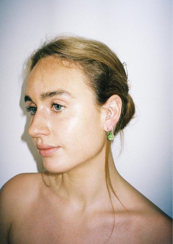 Pura Utz Green Silver Yin Yang Earring