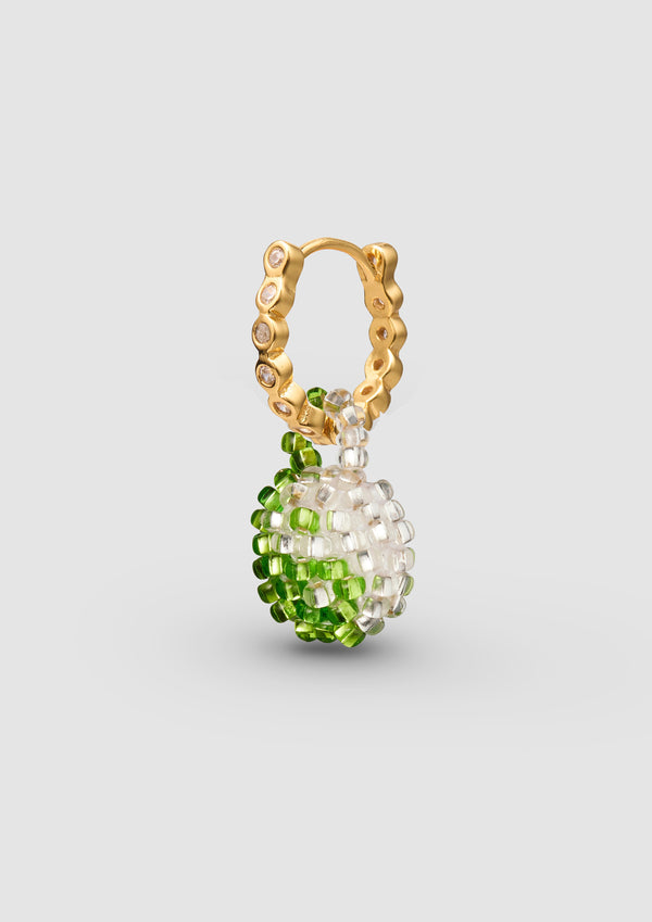 Pura Utz Green Silver Yin Yang Earring