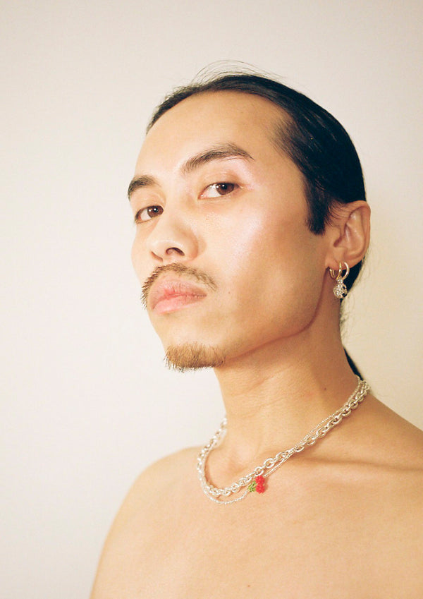 Pura Utz Mini Silver Cherry Necklace