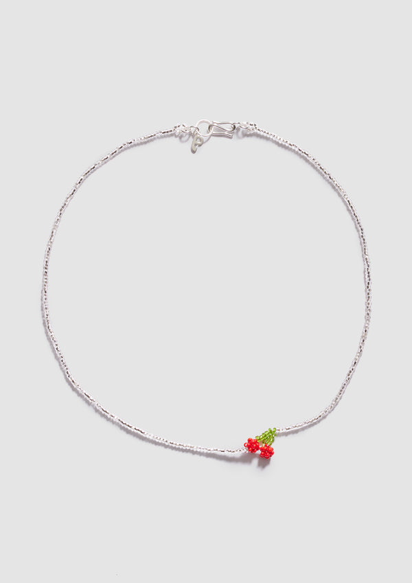 pura utz Mini Silver Cherry Necklace