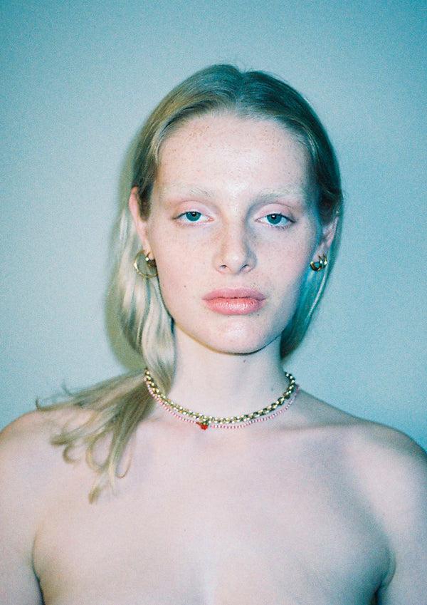 Pura Utz Mini Striped Apple Necklace