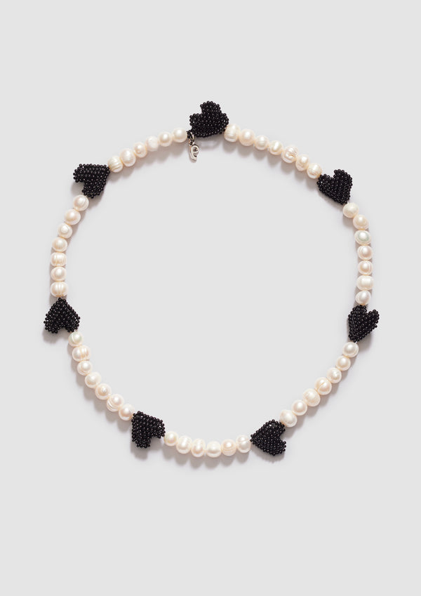 pura utz Multi Black Heart Necklace