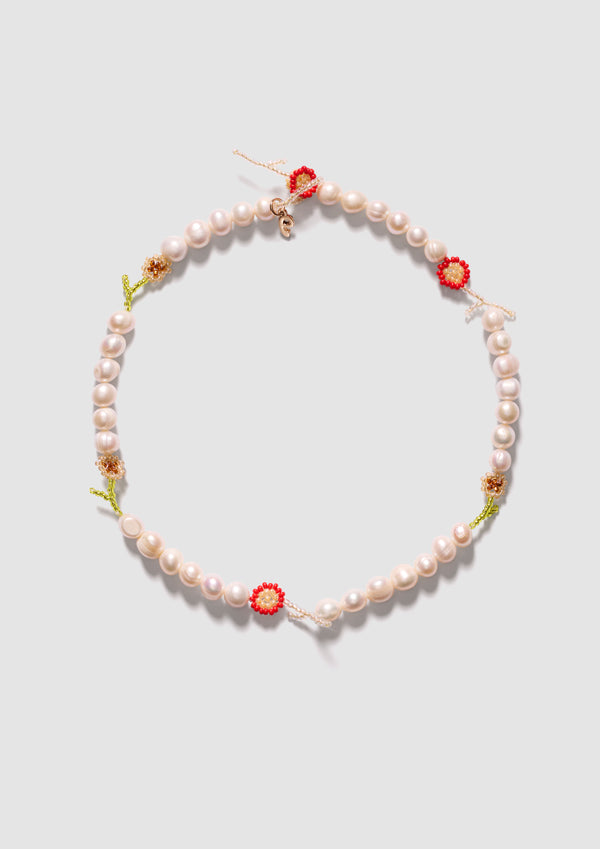 pura utz Multi Pearl Flor Necklace