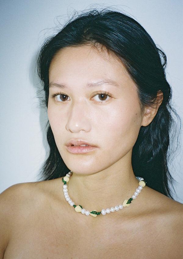 Pura Utz Multi Pearl Lemon Necklace