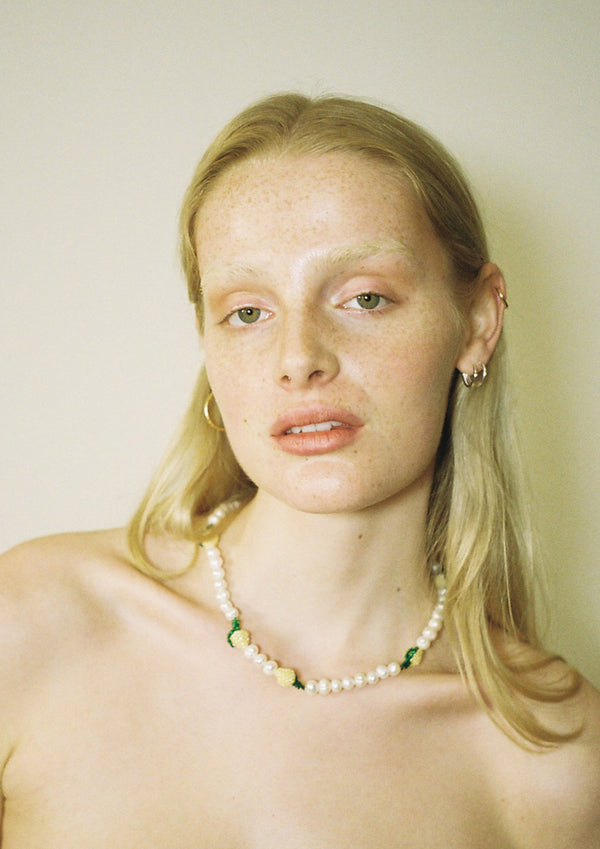 Pura Utz Multi Pearl Lemon Necklace