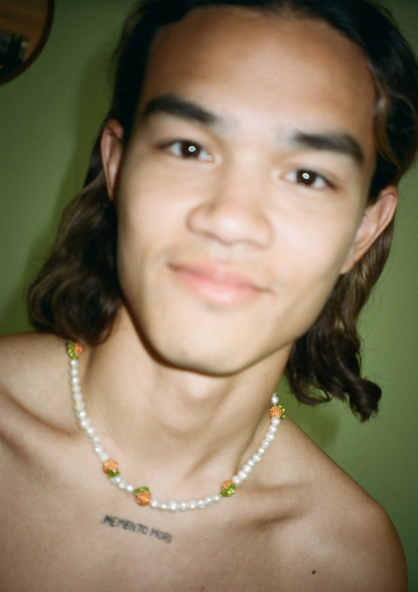 Pura Utz Multi Pearl Orange Necklace