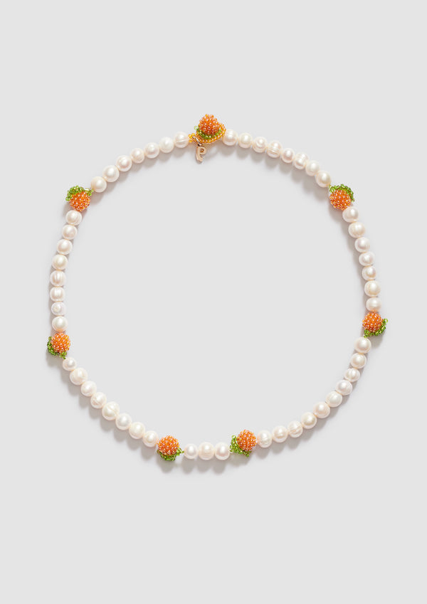 pura utz Multi Pearl Orange Necklace