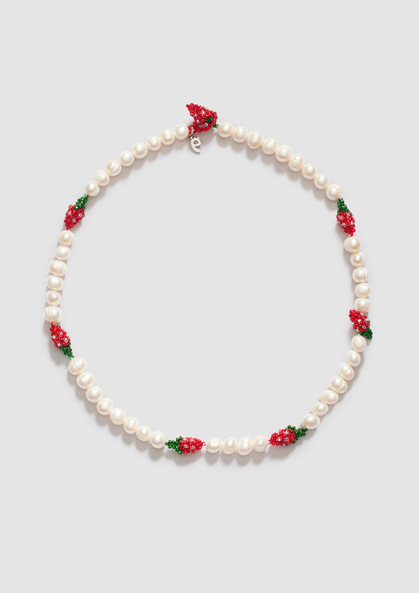 pura utz Multi Pearl Strawberry Necklace