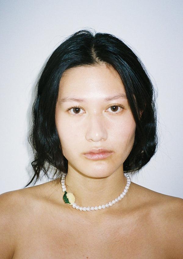 Pura Utz Pearl Lemon Necklace