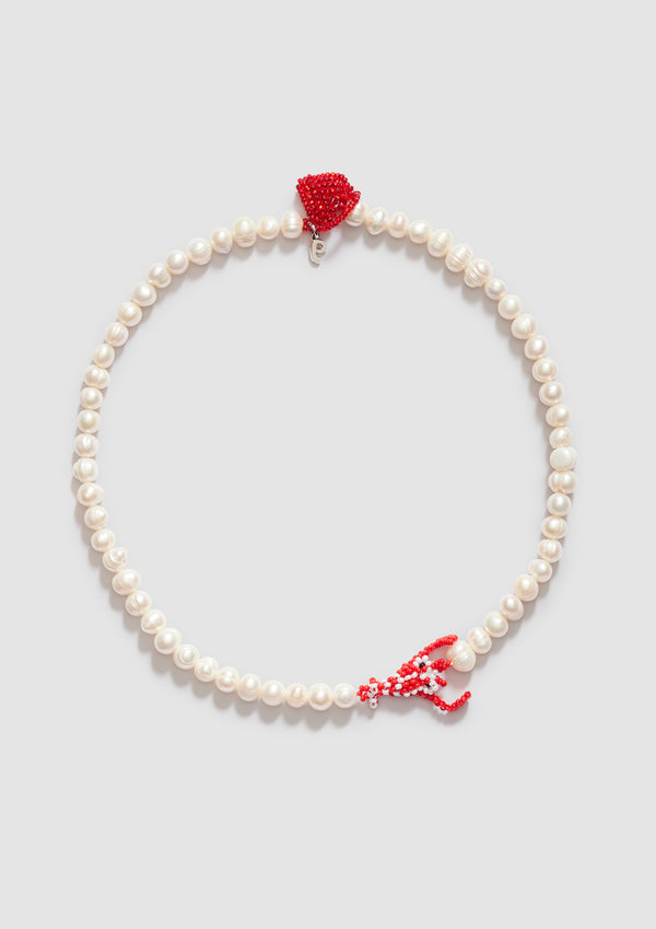 pura utz Pearl Lobster Love Necklace