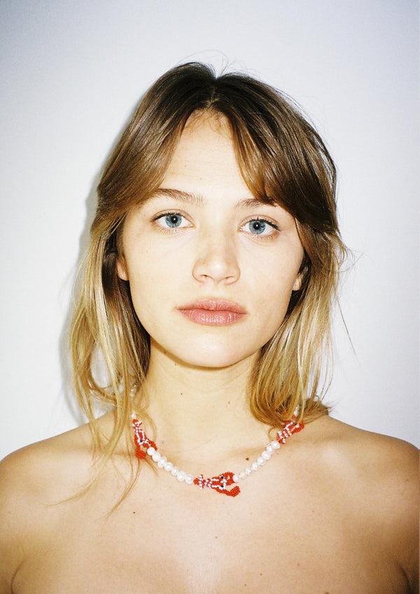 Pura Utz Pearly Lobster Love Necklace