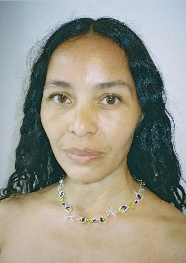 Pura Utz Purple Flor Necklace