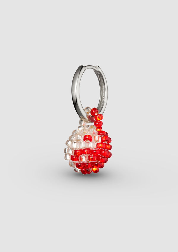 Pura Utz Red Silver Yin Yang Earring