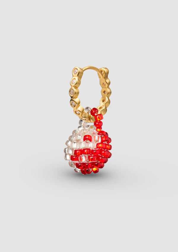 Pura Utz Red Silver Yin Yang Earring