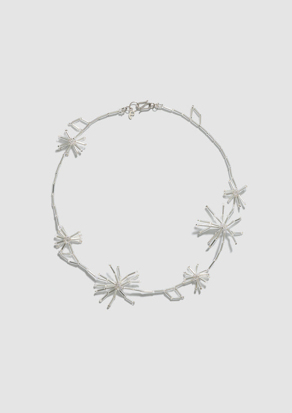 pura utz Silver Dandelion Necklace