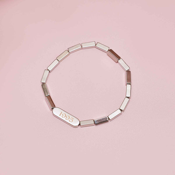 Pura Vida Engravable Rectangle Bead Stretch Bracelet