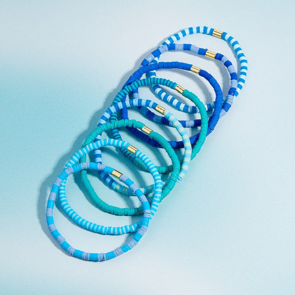 Pura Vida Out To Sea Vinyl Stretch Bracelet Set Of 8