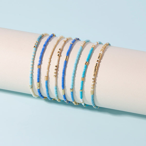 Pura Vida Protect The Sharks Stretch Bracelet Set Of 8