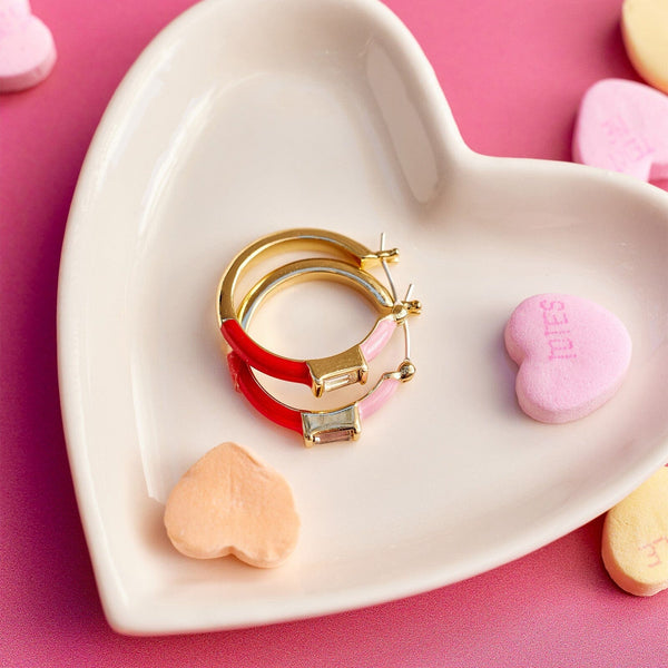 Pura Vida Baguette Enamel Hoop Earrings