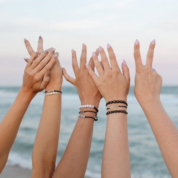 Pura Vida Black Alphabet Bead Bracelet