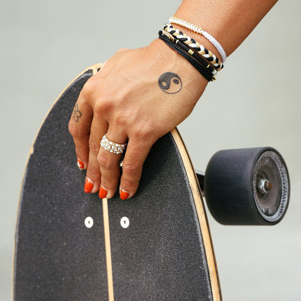 Pura Vida Checkerboard Bead Stretch Ring