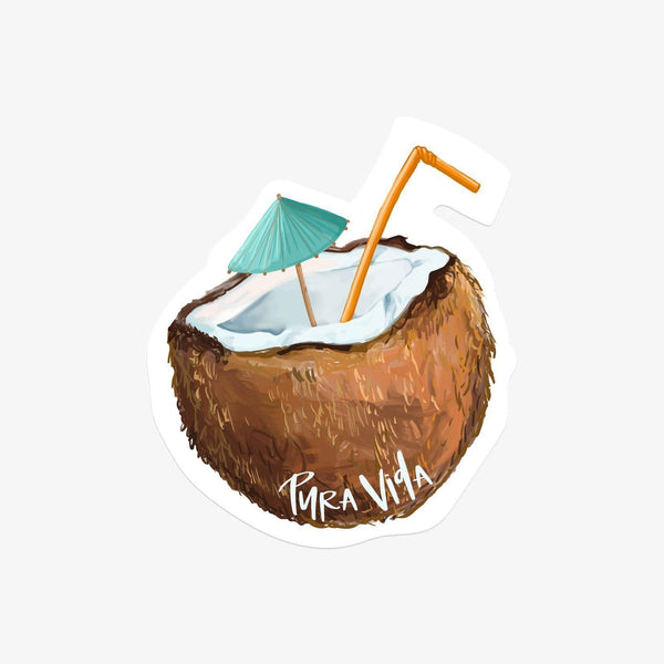 pura vida Coconut Sticker