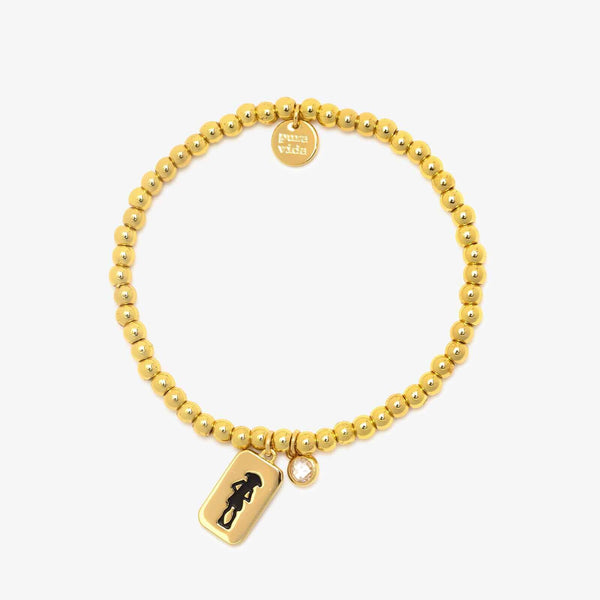 pura vida Dobby Metal Bead Stretch Bracelet