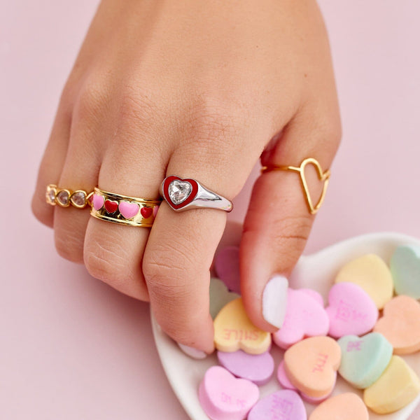 Pura Vida Enamel Heart Ring