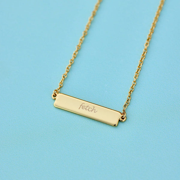 Pura Vida Engravable Bar Necklace
