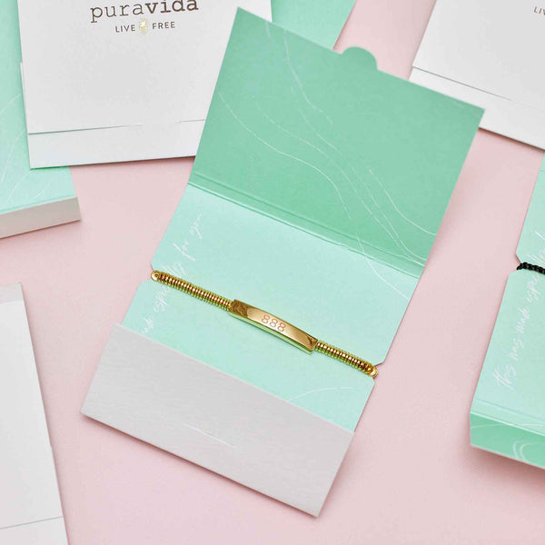 Pura Vida Engravable Disc Bead Stretch Bracelet