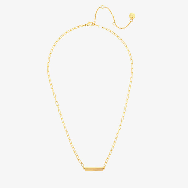Pura Vida Engravable Paperclip Chain Bar Necklace